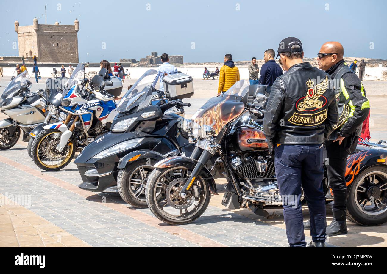 Marruecos rally moto en mayo de 2022 y su destino final - Essaouira, Marocco Foto de stock