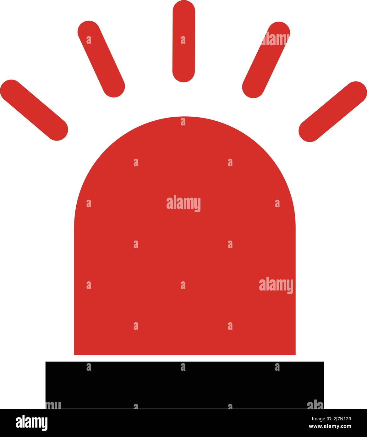 El icono de luz roja indica peligro o advertencia. Vector editable. Ilustración del Vector