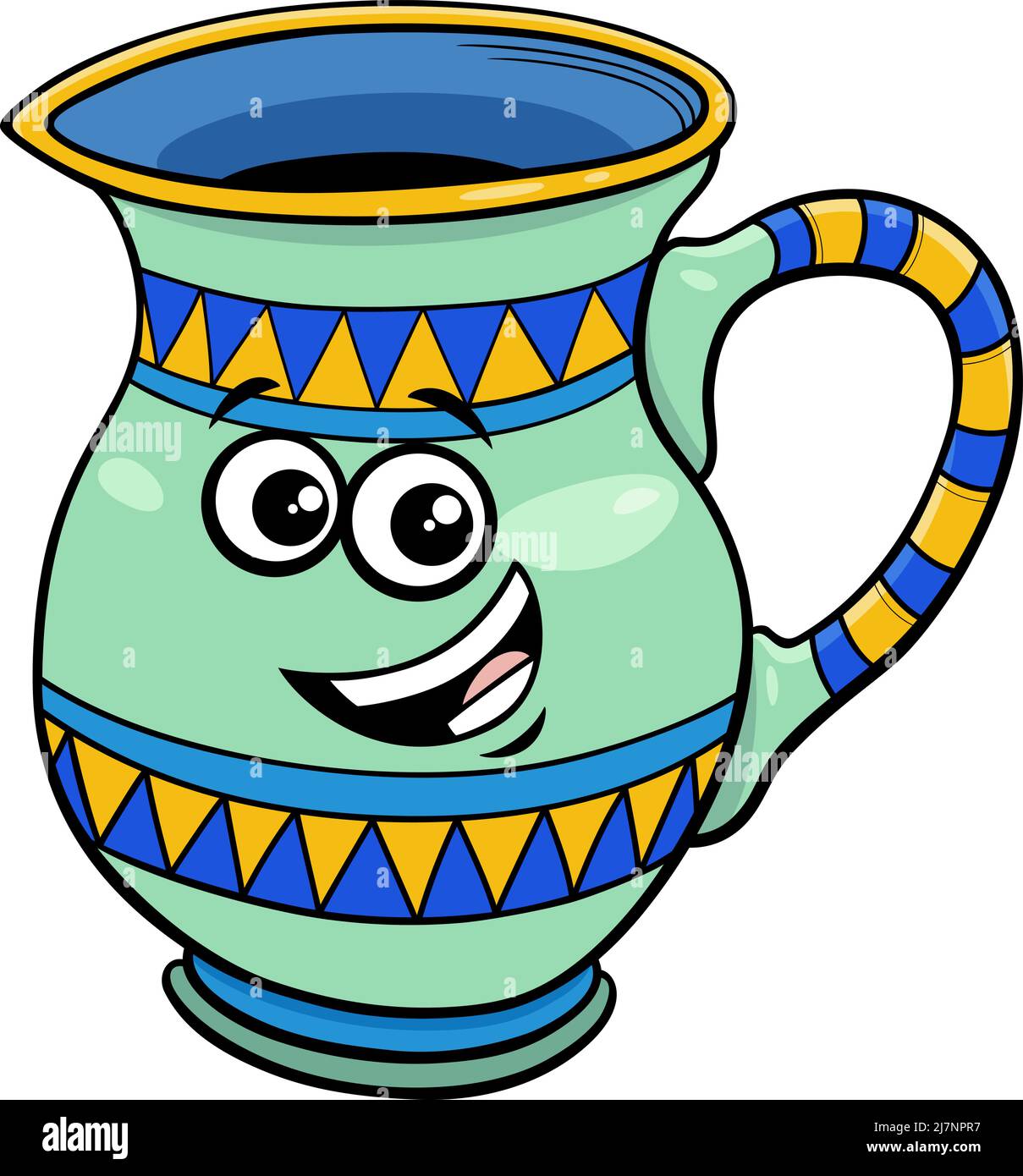 Ilustración de dibujos animados de divertido arte de clip de objetos de  jarra de cerámica Imagen Vector de stock - Alamy