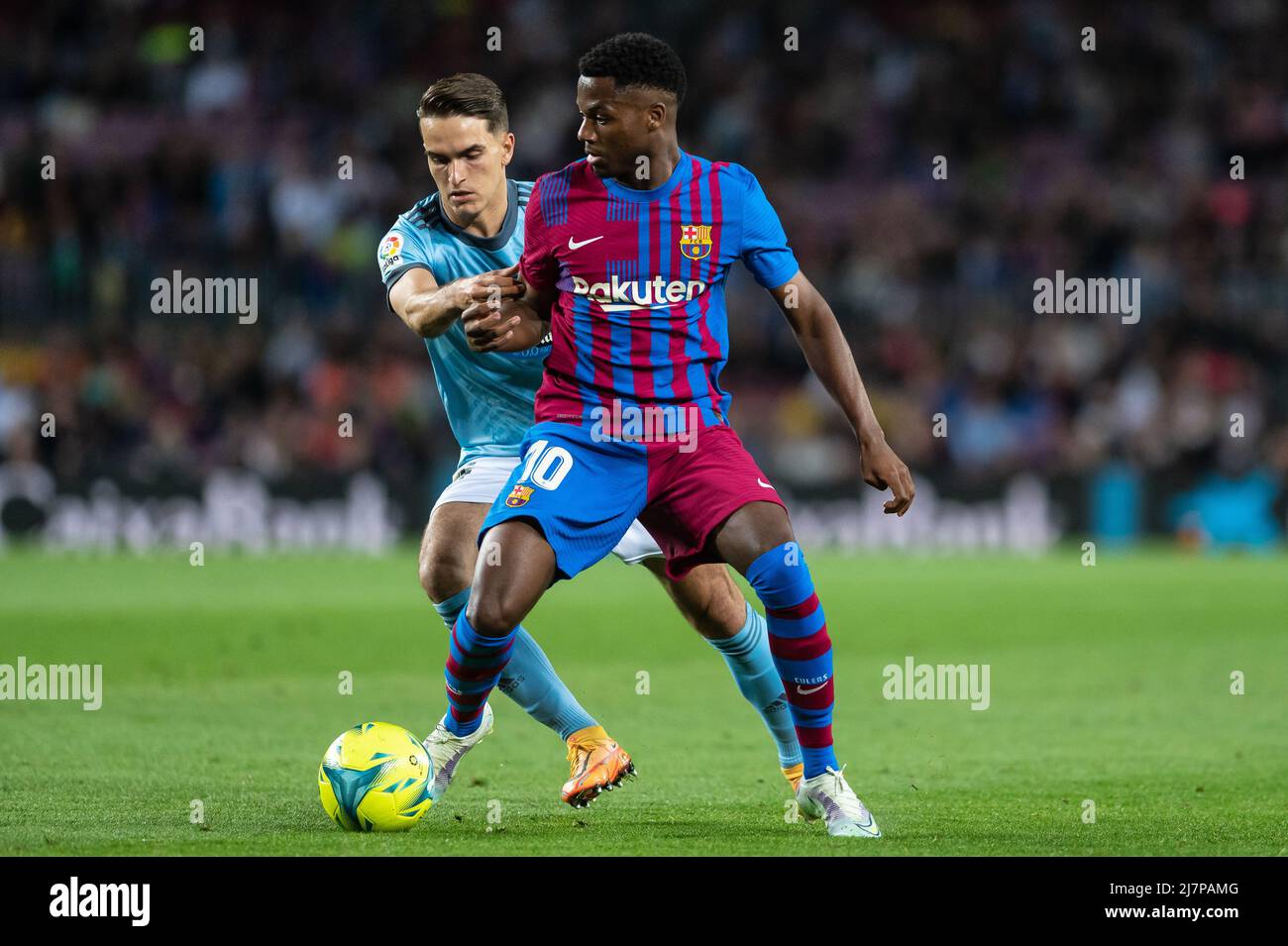 Barcelona, España. 10/05/2022, , Ansu Fati del FC Barcelona durante el partido de Liga entre el FC Barcelona y el Real Celta de Vigoat Camp Nou en Barcelona, España. Foto de stock