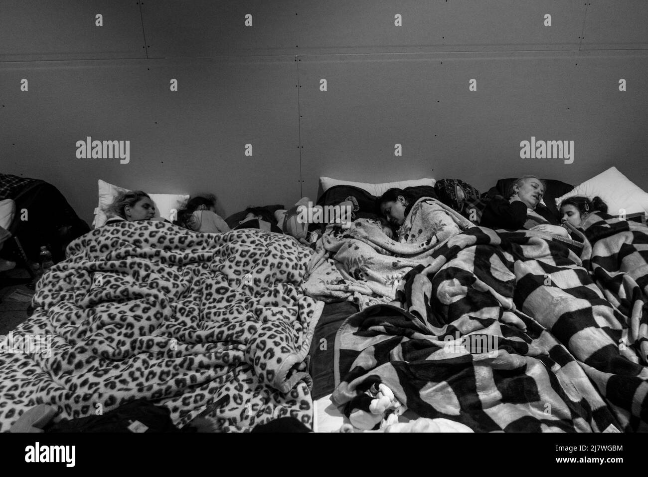 Michael Bunel / Le Pictorium - Refugiados en la frontera polaco-ucraniana tras la invasión de Ucrania por el ejército ruso - 5/3/2022 - Polonia / Foto de stock