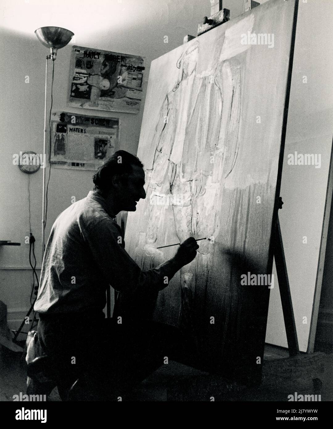 Larry Rivers en su estudio, 1964 Foto de stock