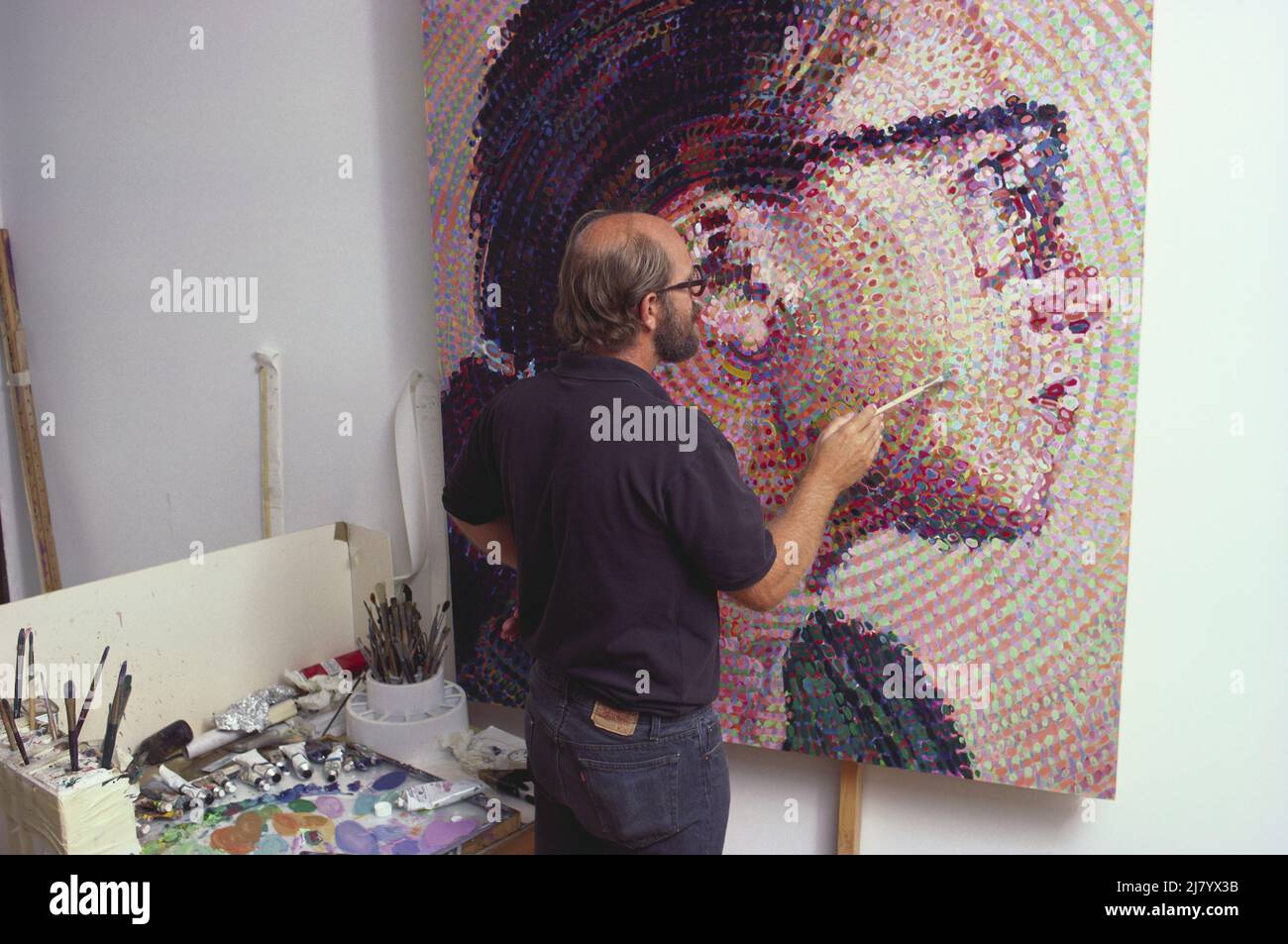 Chuck Close Painting 'Cindy II', 1988 Foto de stock