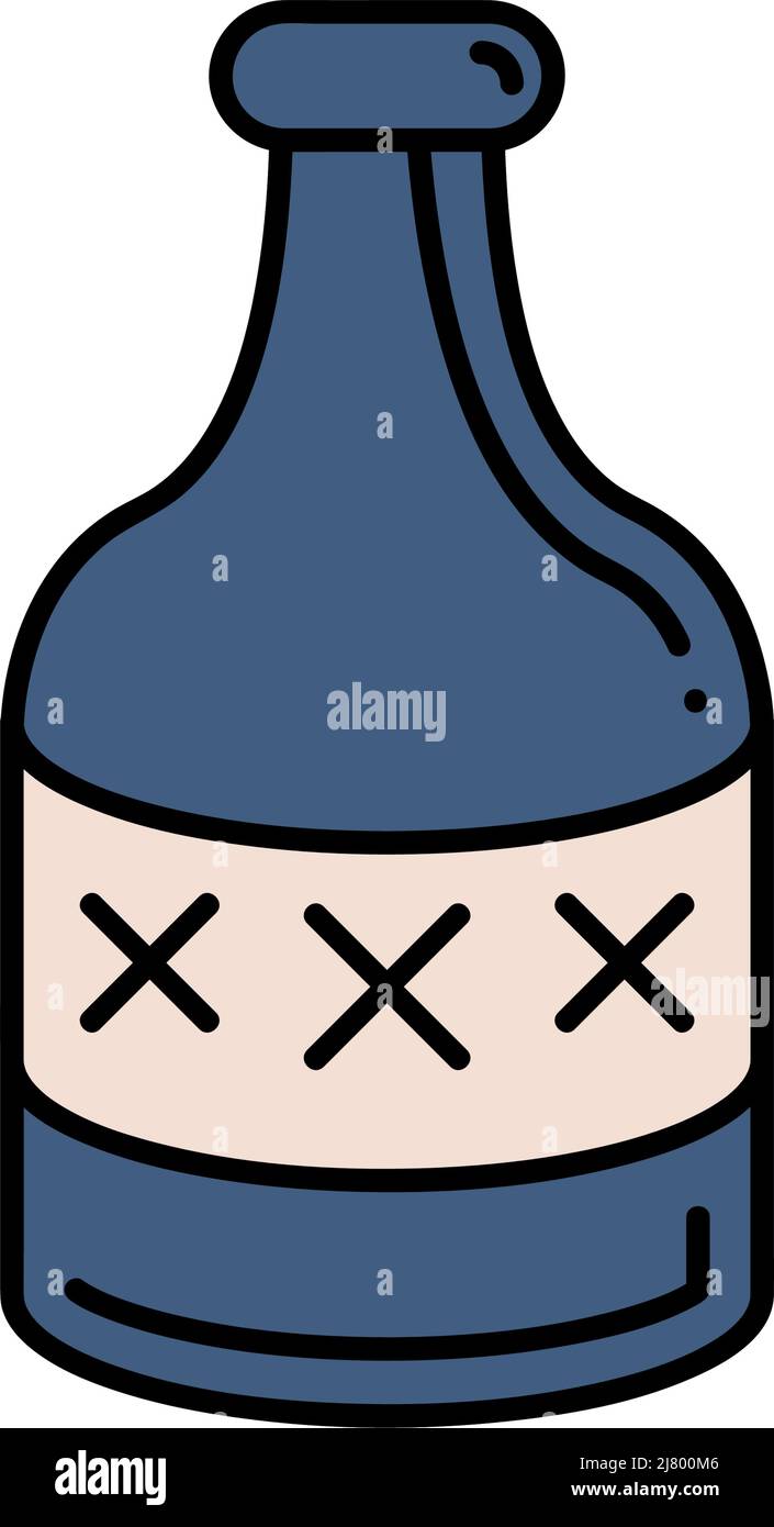 alcohol botella tatuaje vieja escuela Imagen Vector de stock - Alamy