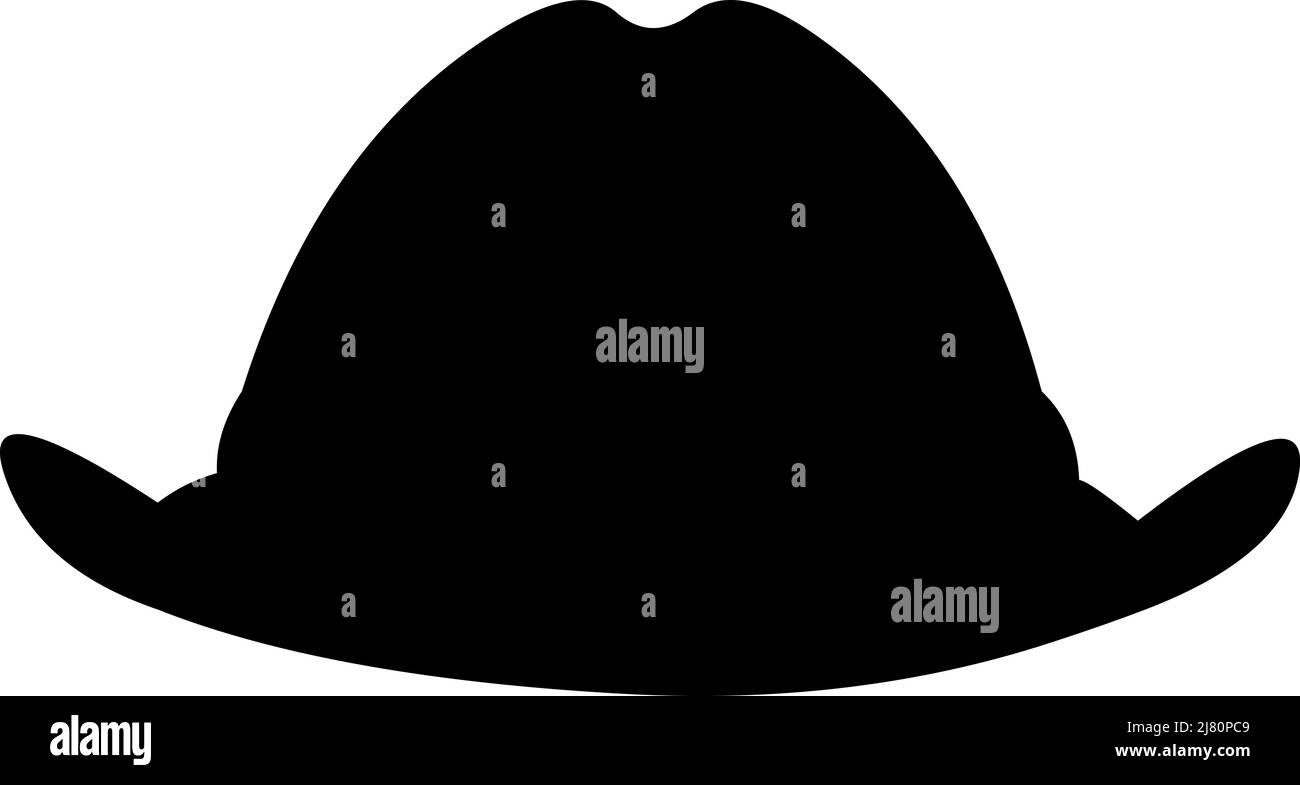 Ilustración vectorial de la silueta negra de un sombrero de vaquero Ilustración del Vector