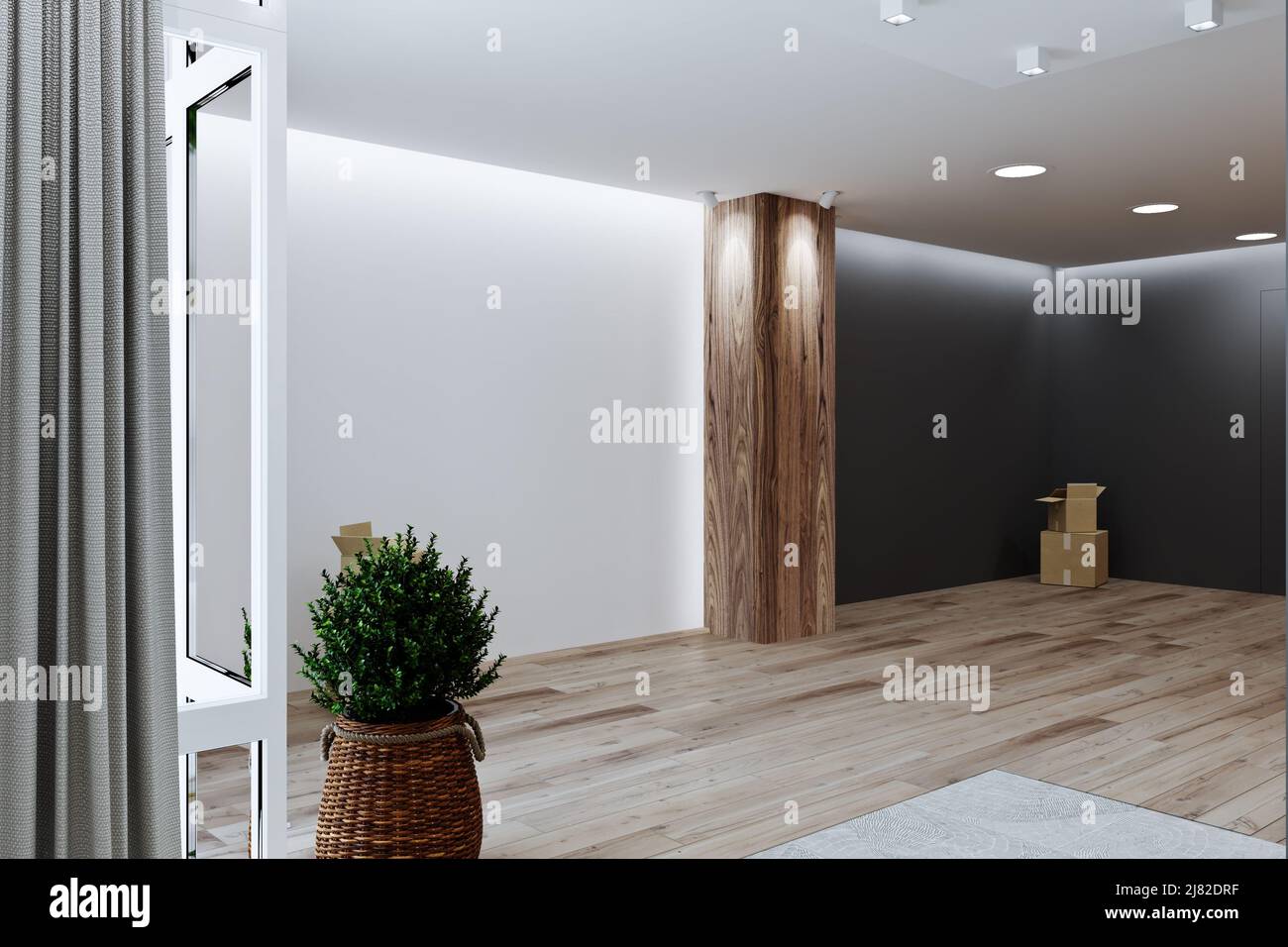 Lluvia de casas. Loft interior moderno. Moderno estilo de casa de  apartamentos Fotografía de stock - Alamy