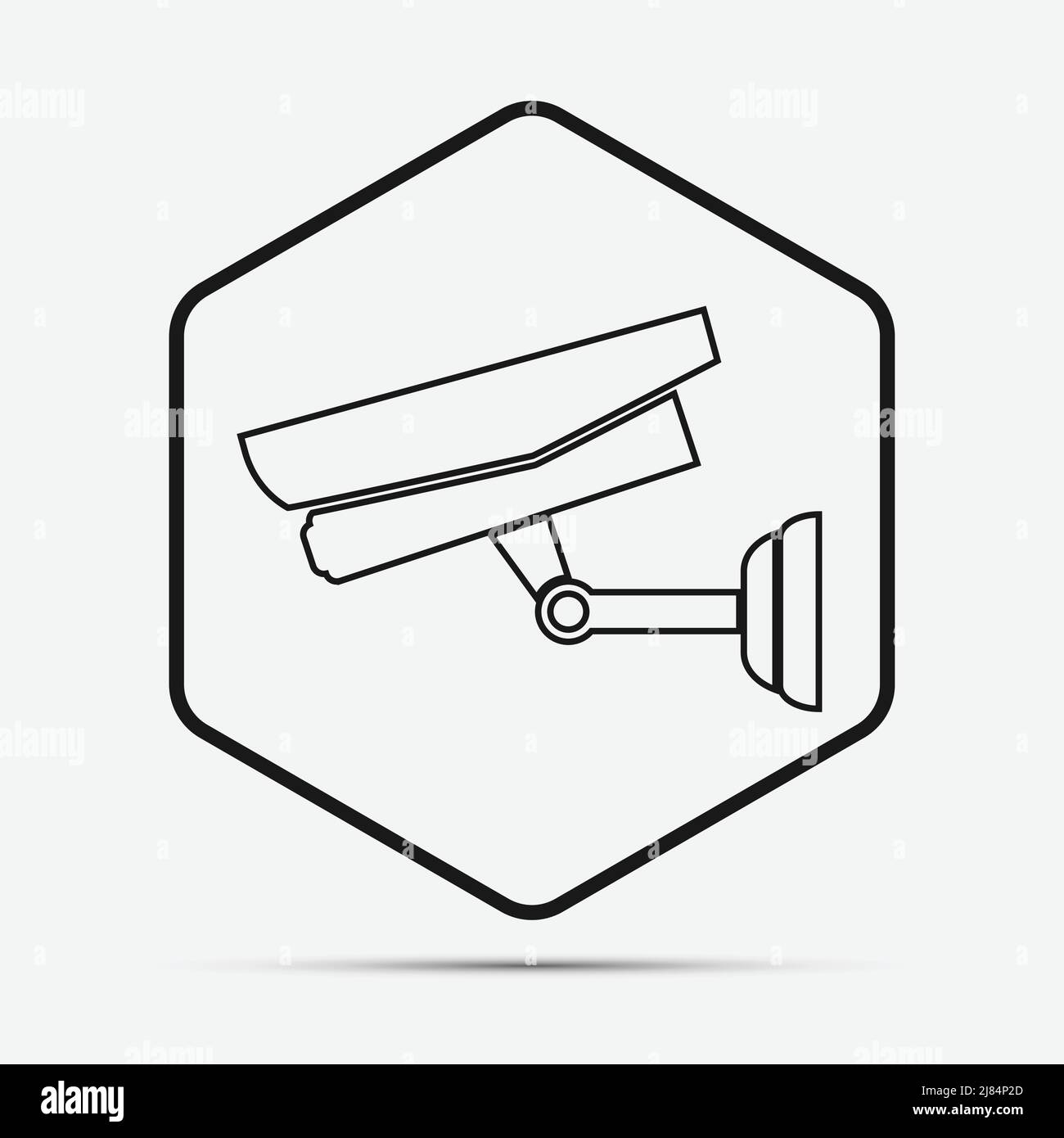 Cámara CCTV aislada sobre fondo blanco con sombra larga negra, diseño simple estilo.ilustración vectorial Ilustración del Vector