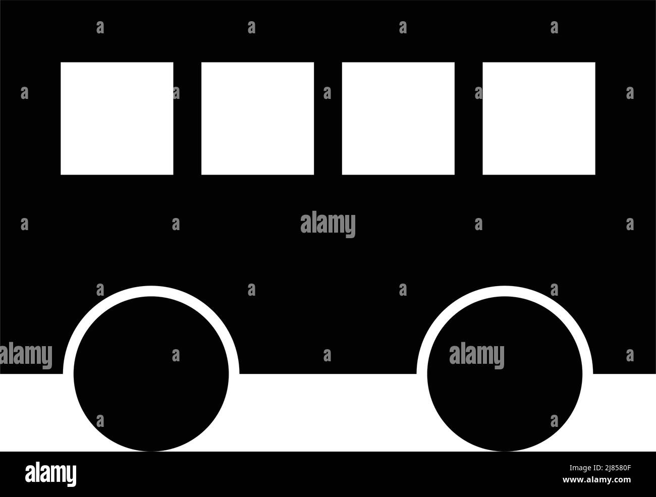 Icono de silueta de autobús. Vector sobre el transporte. Vector editable. Ilustración del Vector
