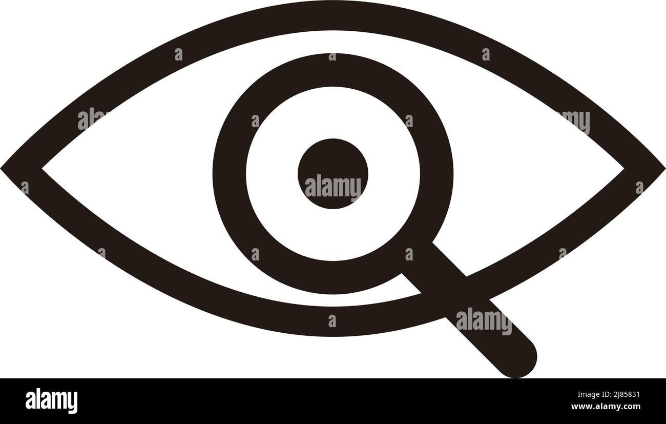 Icono de ojo y lupa. Vector editable. Ilustración del Vector