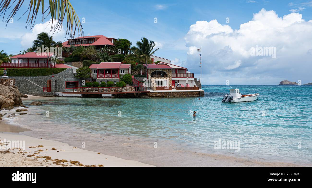 Playa y costa de San Bartolomé, Caribe francés Foto de stock