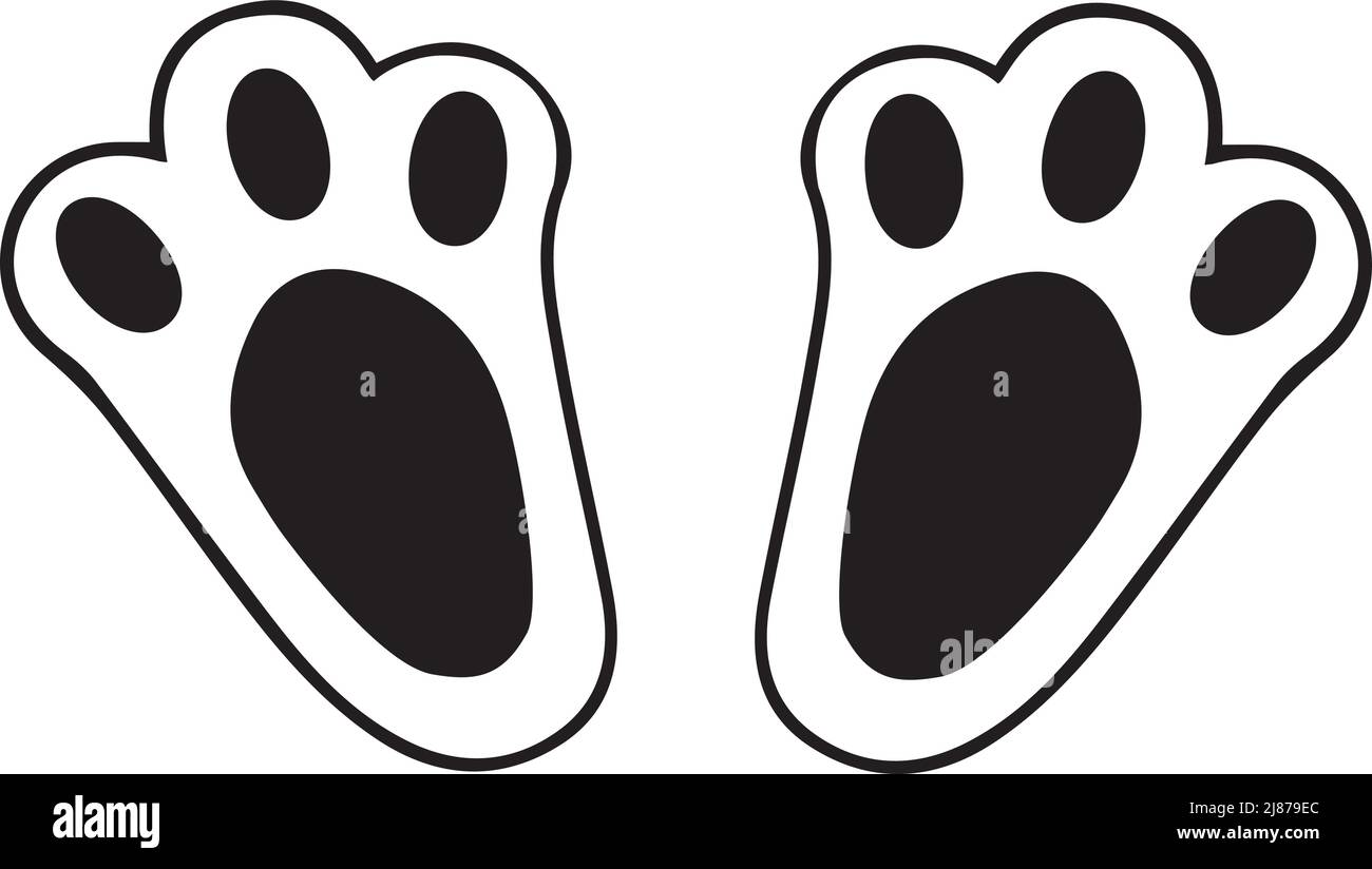 ilustración vectorial de los pies del conejito lindo Imagen Vector de