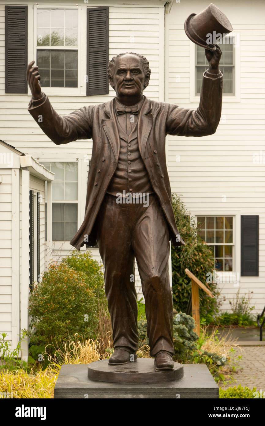 P T estatua de Barnum en Bethel CT Foto de stock