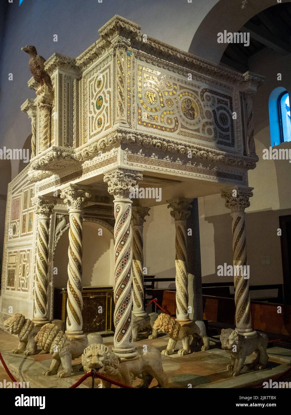 Púlpito de la Catedral de Ravello Foto de stock