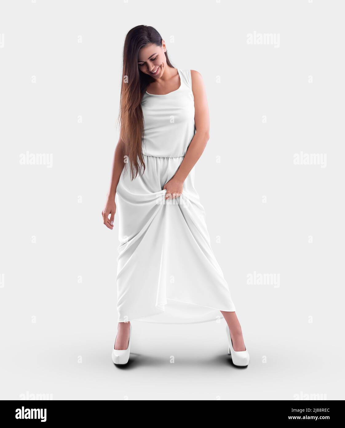 Vestido Largo De Noche Blanco Fotos e Imágenes de stock - Alamy