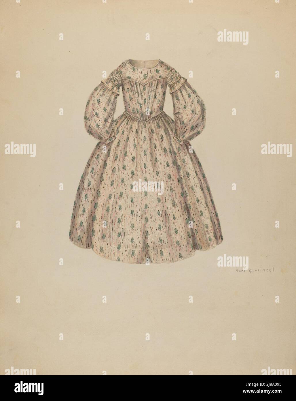 Vestido de niña, c. 1937. Foto de stock