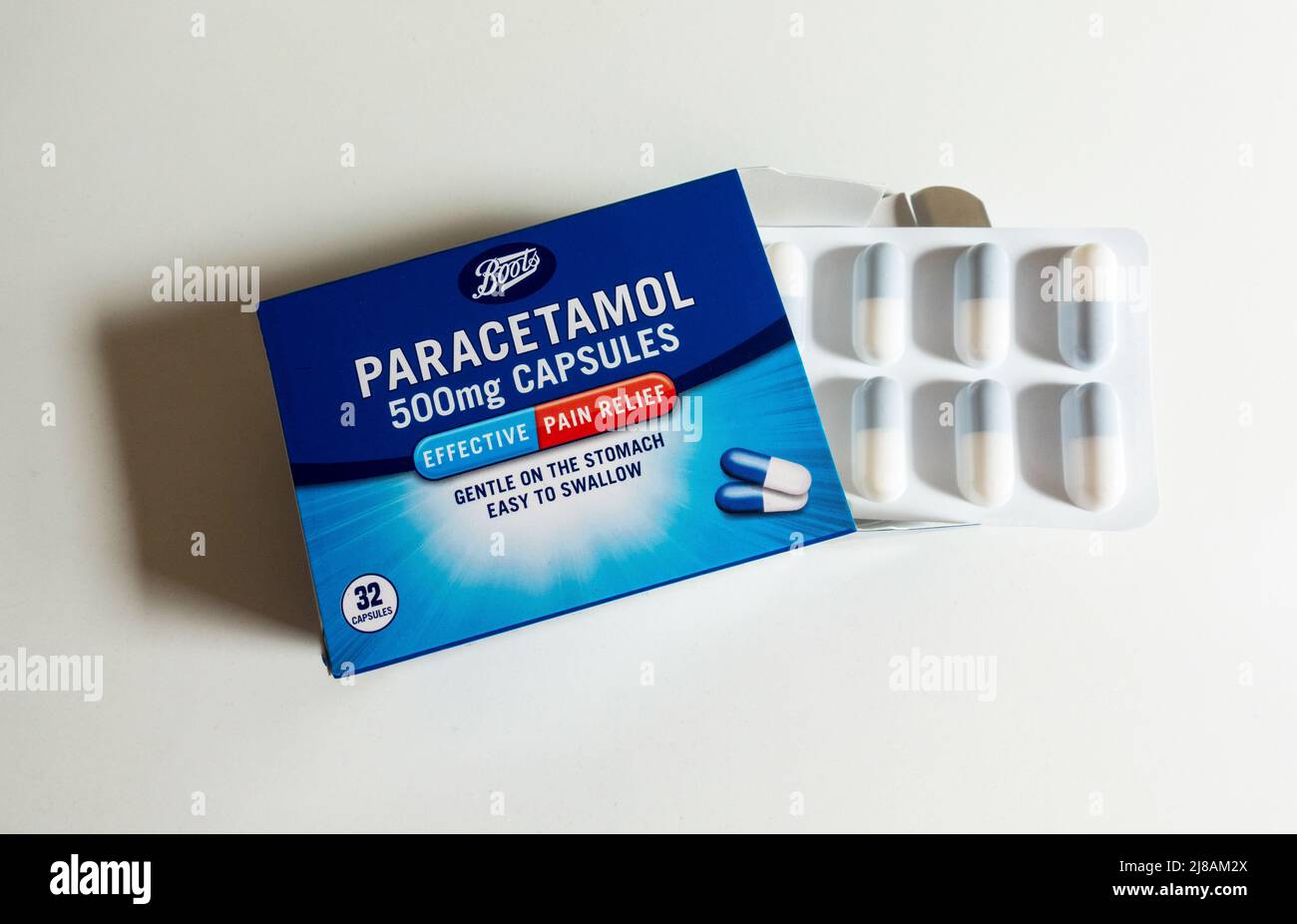 500mg cápsulas de paracetamol Foto de stock