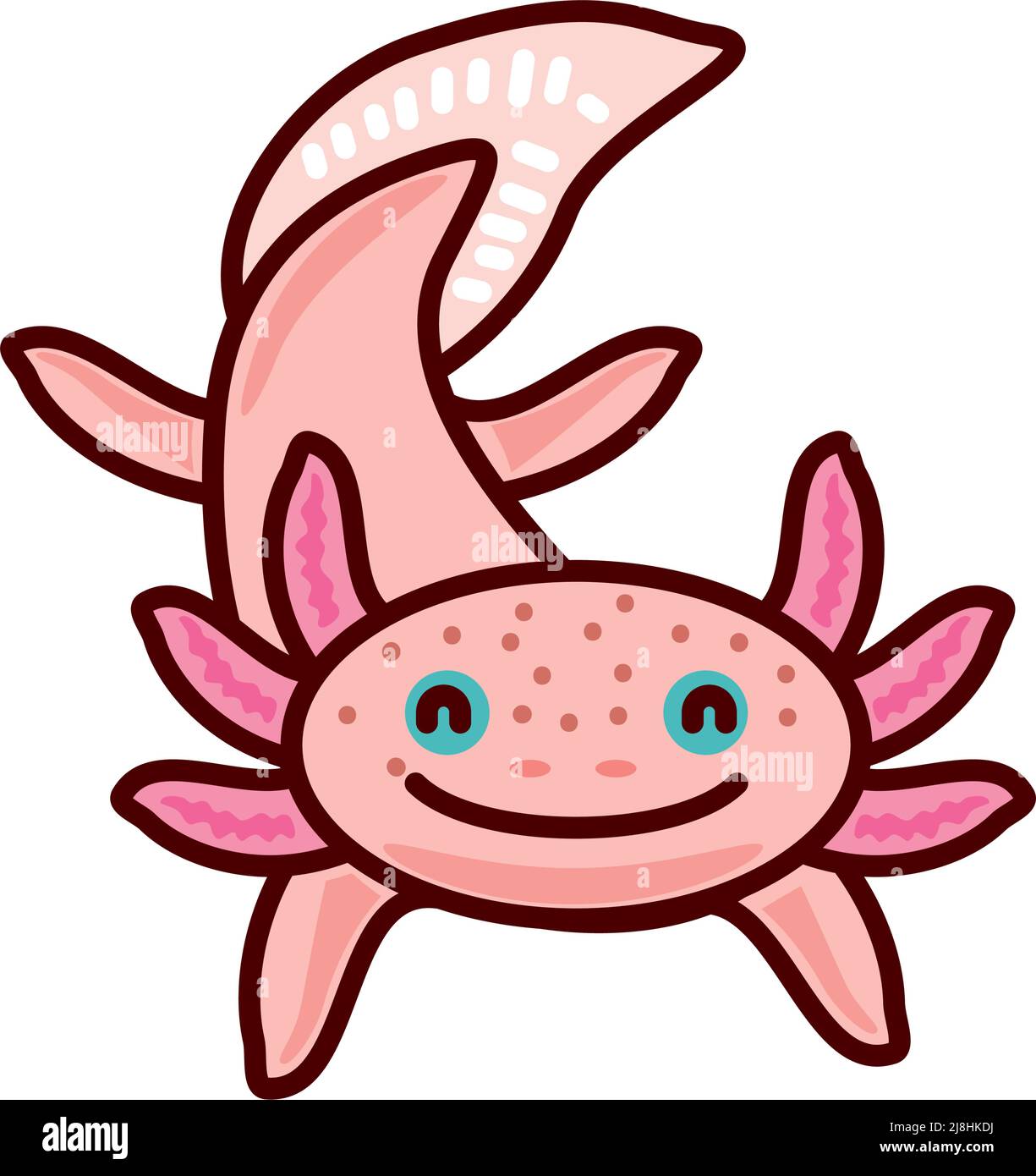 estilo de dibujos animados axolotl Imagen Vector de stock - Alamy