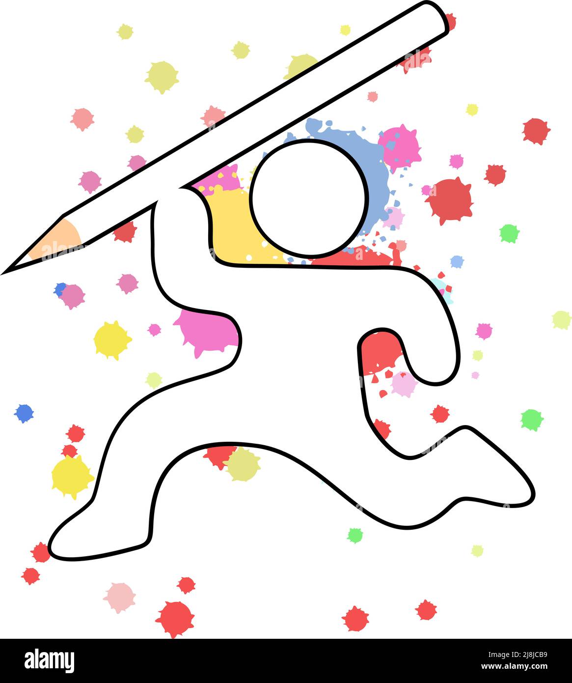 Marioneta de lápiz de color Ilustración del Vector