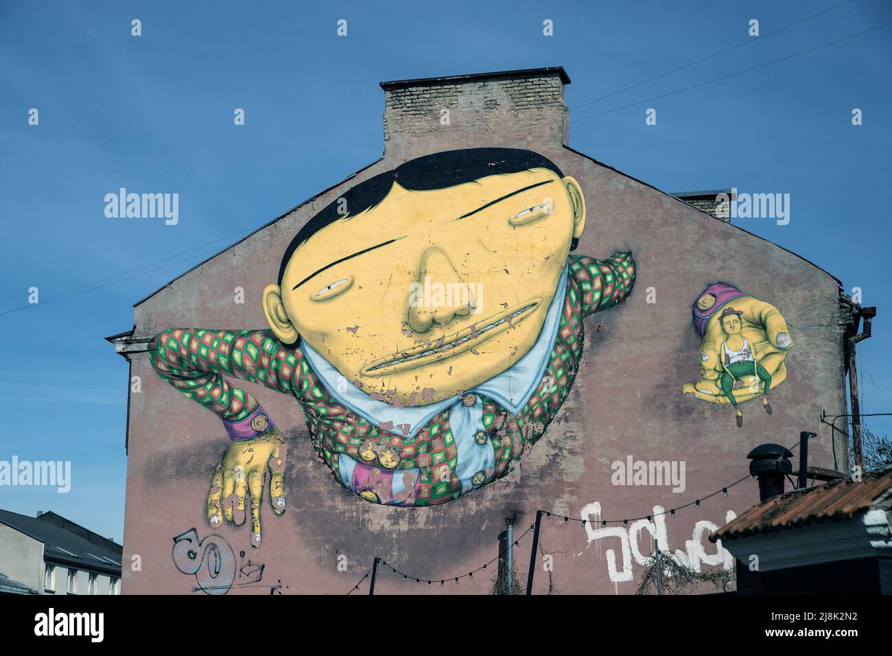 Grafitti en Vilnius, Lituania Foto de stock