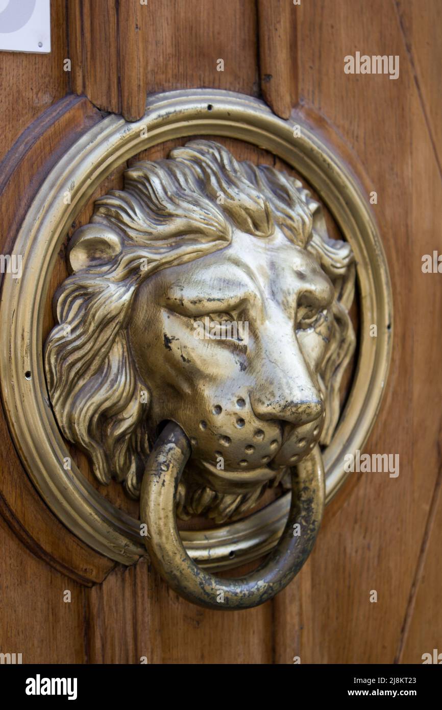 Pomo de la puerta del león fotografías e imágenes de alta resolución - Alamy