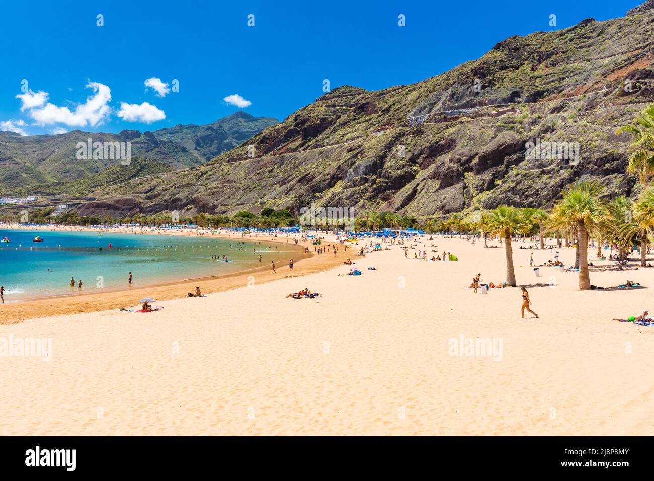 Una de las mejores playas de Tenerife, Playa de Las Teresitas, España, Islas Canarias Foto de stock