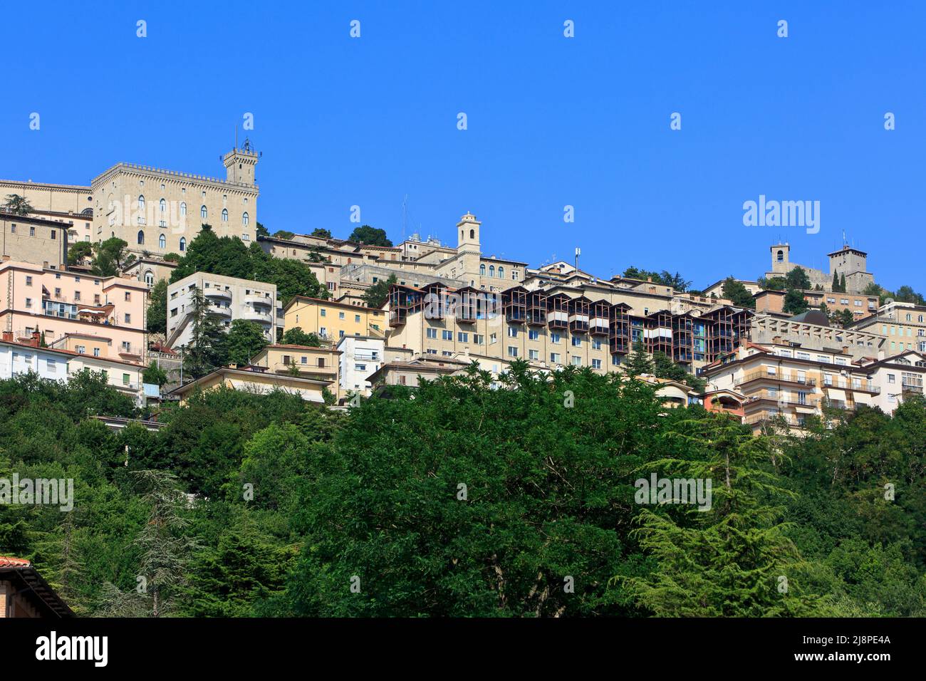 El horizonte de San Marino Foto de stock