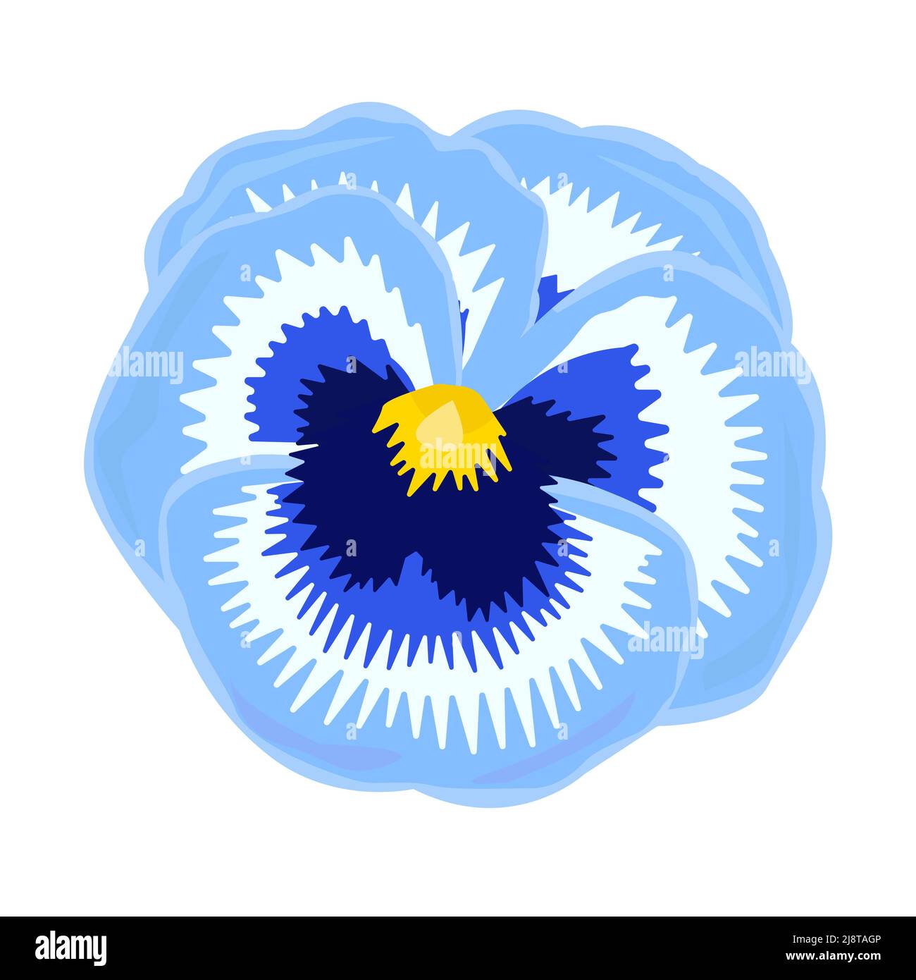 Un solo primer plano azul, ilustración colorida Ilustración del Vector