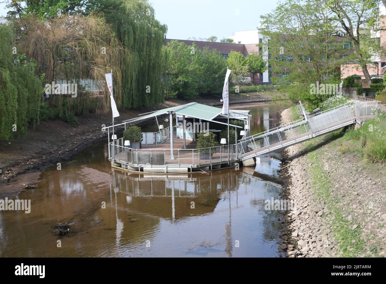 Loacation evento flotante en el río AA en el centro de Bocholt Foto de stock