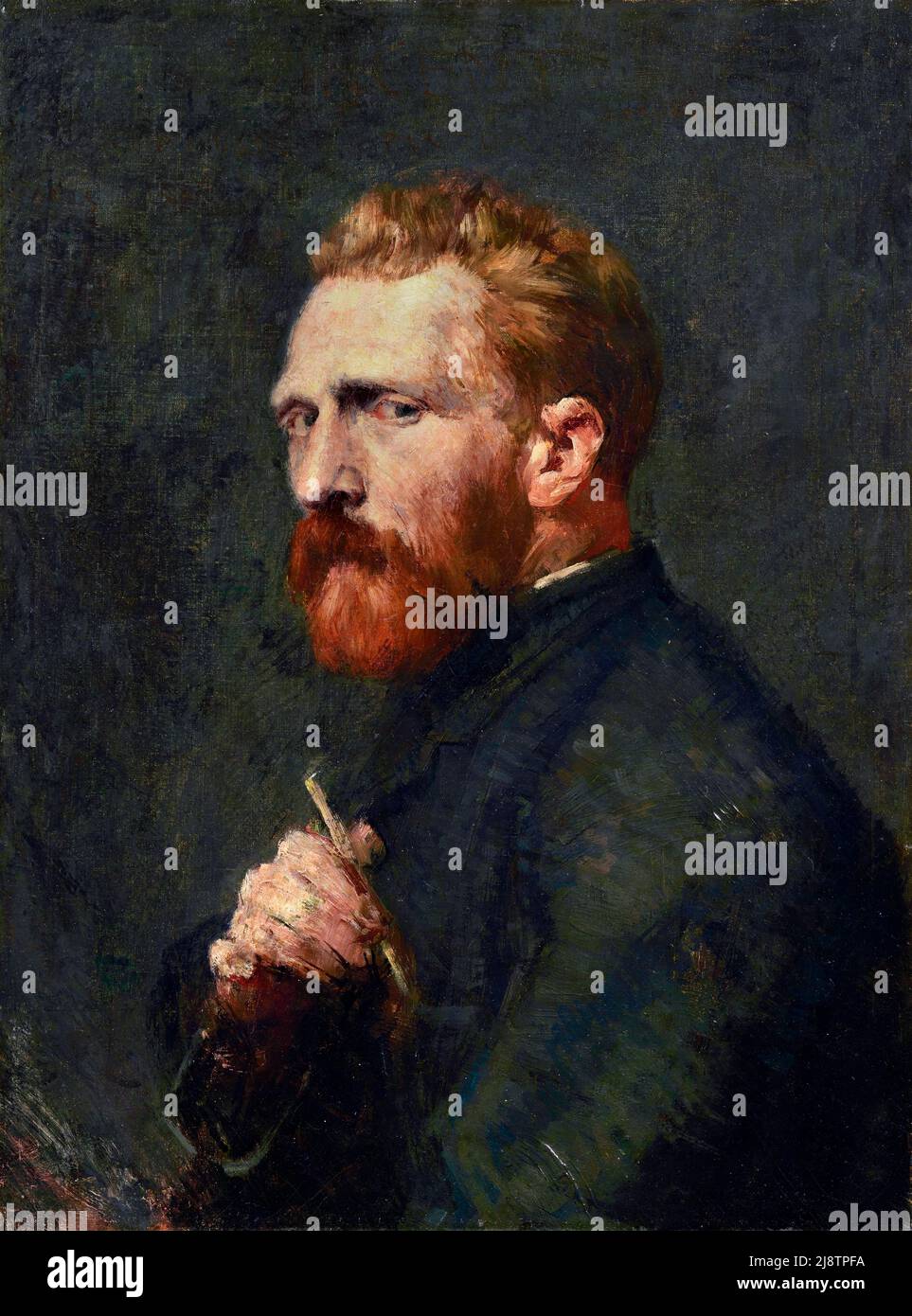 Retrato de Vincent Van Gogh por el pintor impresionista australiano John Russell (1858-1930), óleo sobre lienzo, 1886 Foto de stock