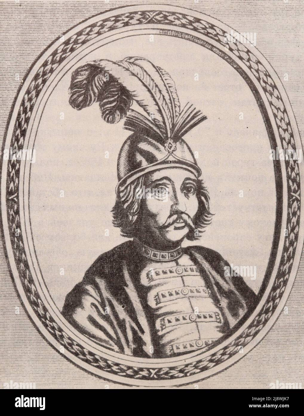 El gobernante moldavo Georghe Stephan. Grabado del siglo 17th. Foto de stock