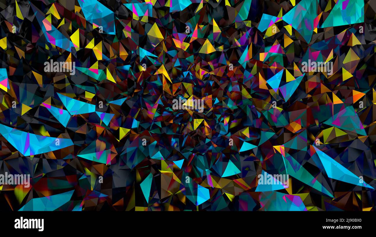 fondo de cristal abstracto, geometría de cubismo, hermoso panel interior Foto de stock
