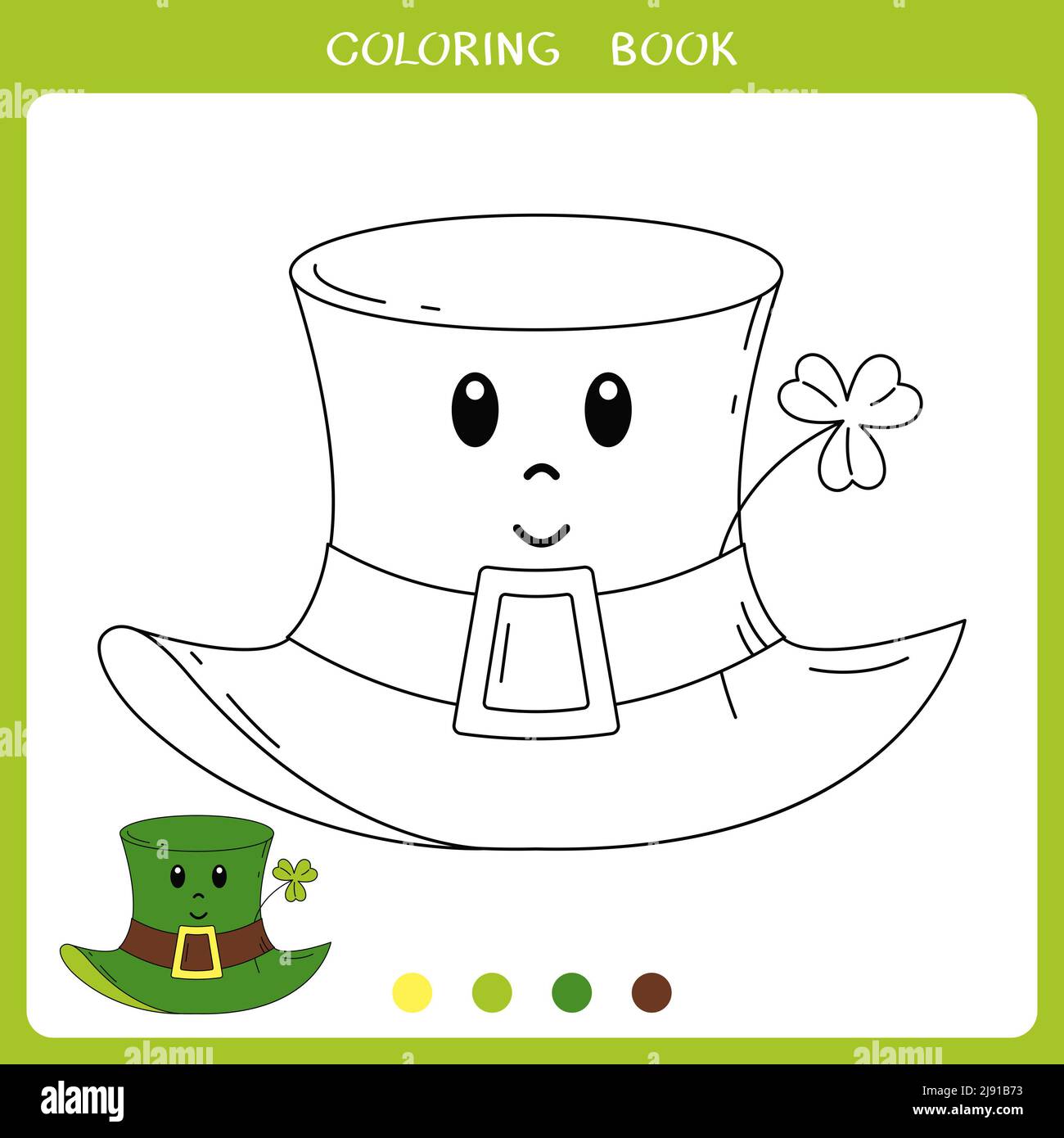 Lindo sombrero de San Patricio para libro para colorear Fotografía de stock  - Alamy