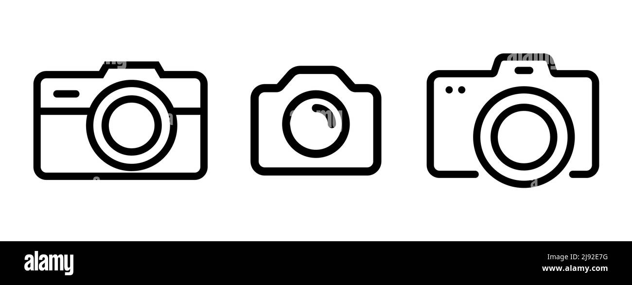 Icono de línea de cámara trazo vectorial foto contorno logo. Pictograma de  fotografía símbolo web de cámara Imagen Vector de stock - Alamy
