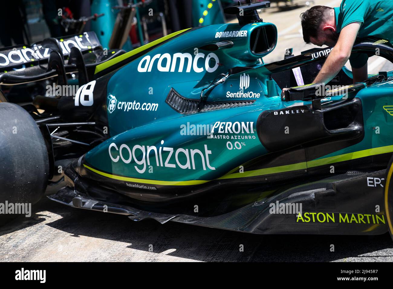 Montmelo, España - 20/05/2022, Aston Martin F1 Team AMR22, detalle mecánico  durante la Fórmula 1 Pirelli Gran Premio de España 2022, 6th ronda del  Campeonato Mundial de Fórmula Uno FIA 2022, en