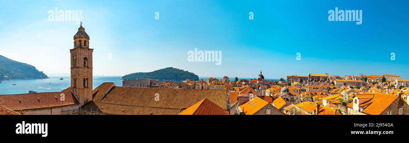 Panorama Dubrovnik Old Town Roofs. Europa, Croacia Foto de stock