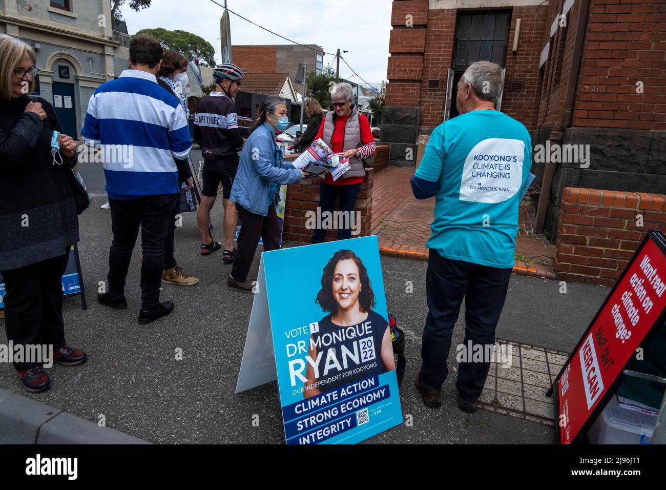 Una estación de votación en Collingwood, que opera para las elecciones