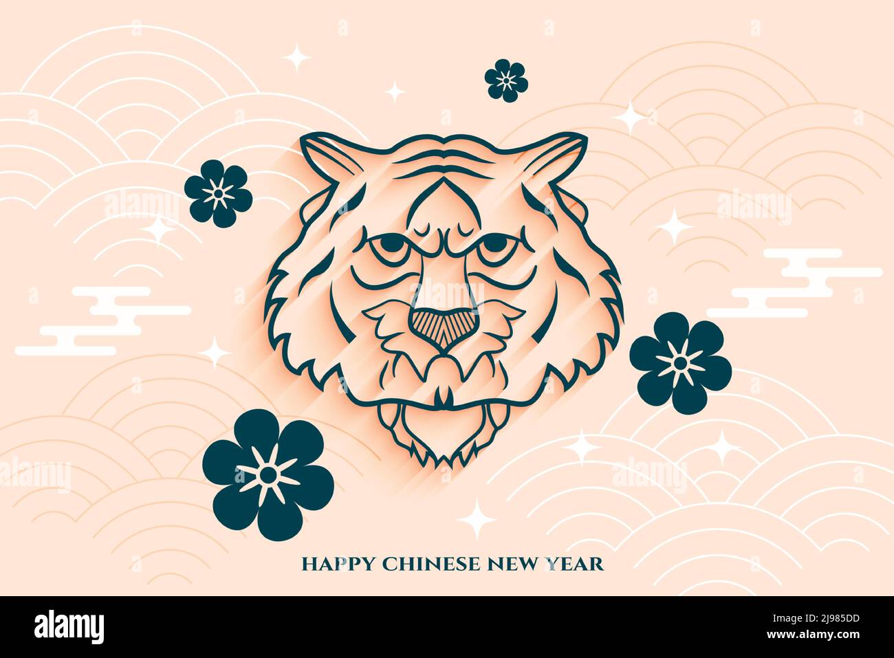 Ilustración Del Símbolo Oriental Del Tigre De 2022. Feliz Año Nuevo Chino  Calendario Lunar Animal. Elemento De Tradición Asiática. Ilustraciones svg,  vectoriales, clip art vectorizado libre de derechos. Image 169399382