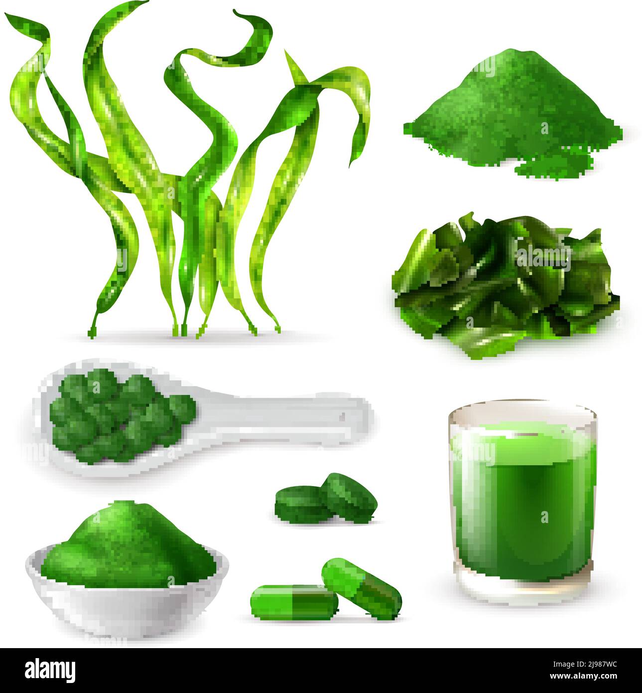 Algas verde azules Imágenes vectoriales de stock - Alamy