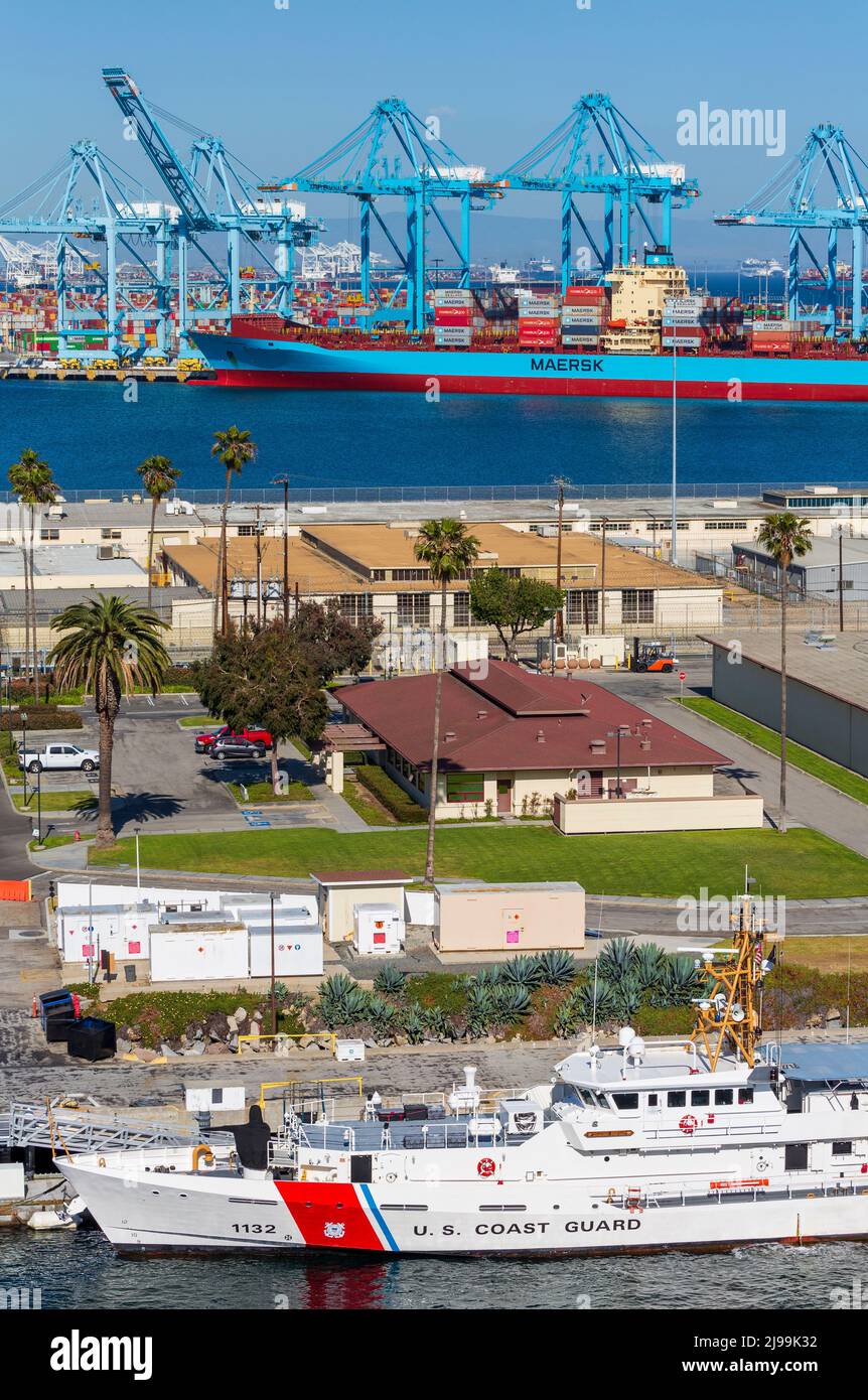 Terminal Island Coast Guard Station, Puerto de Los Ángeles, San Pedro, California, Estados Unidos Foto de stock