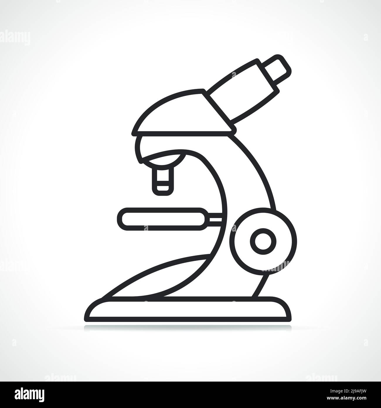 ilustración del icono de la línea fina del microscopio o de la ciencia Ilustración del Vector