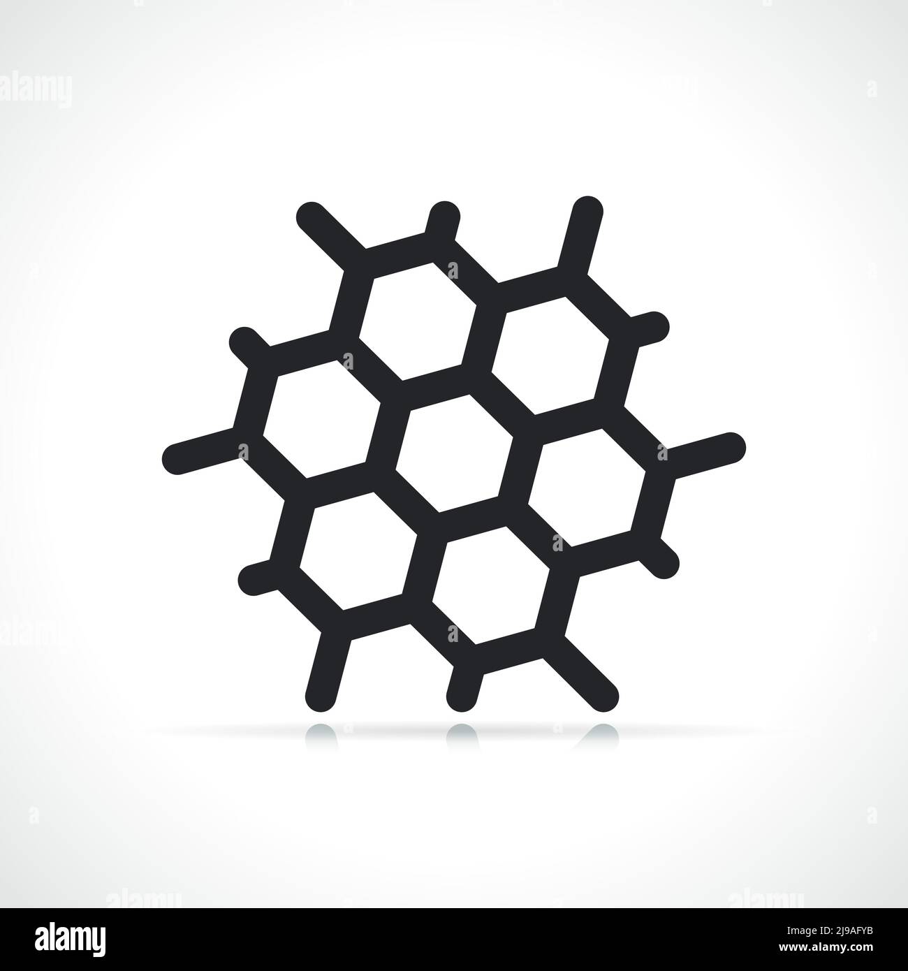 ilustración de icono de línea en blanco y negro de panal de abeja Ilustración del Vector