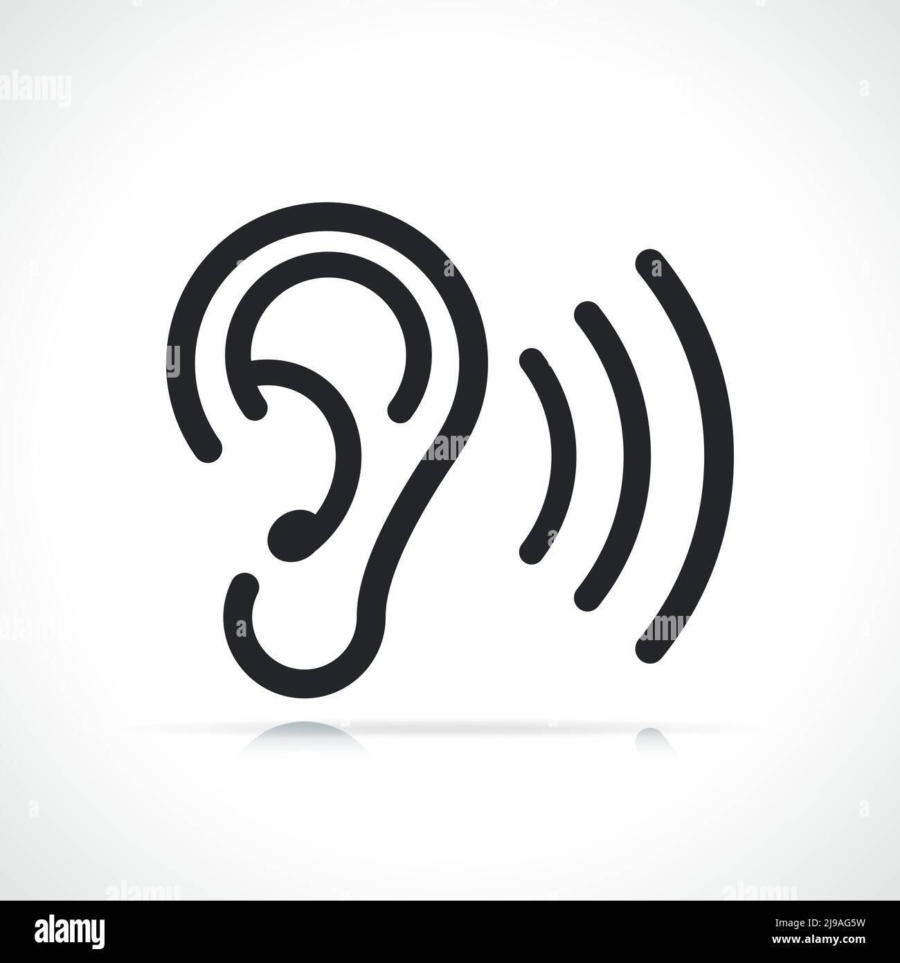 icono de oído o audífono humano aislado Ilustración del Vector