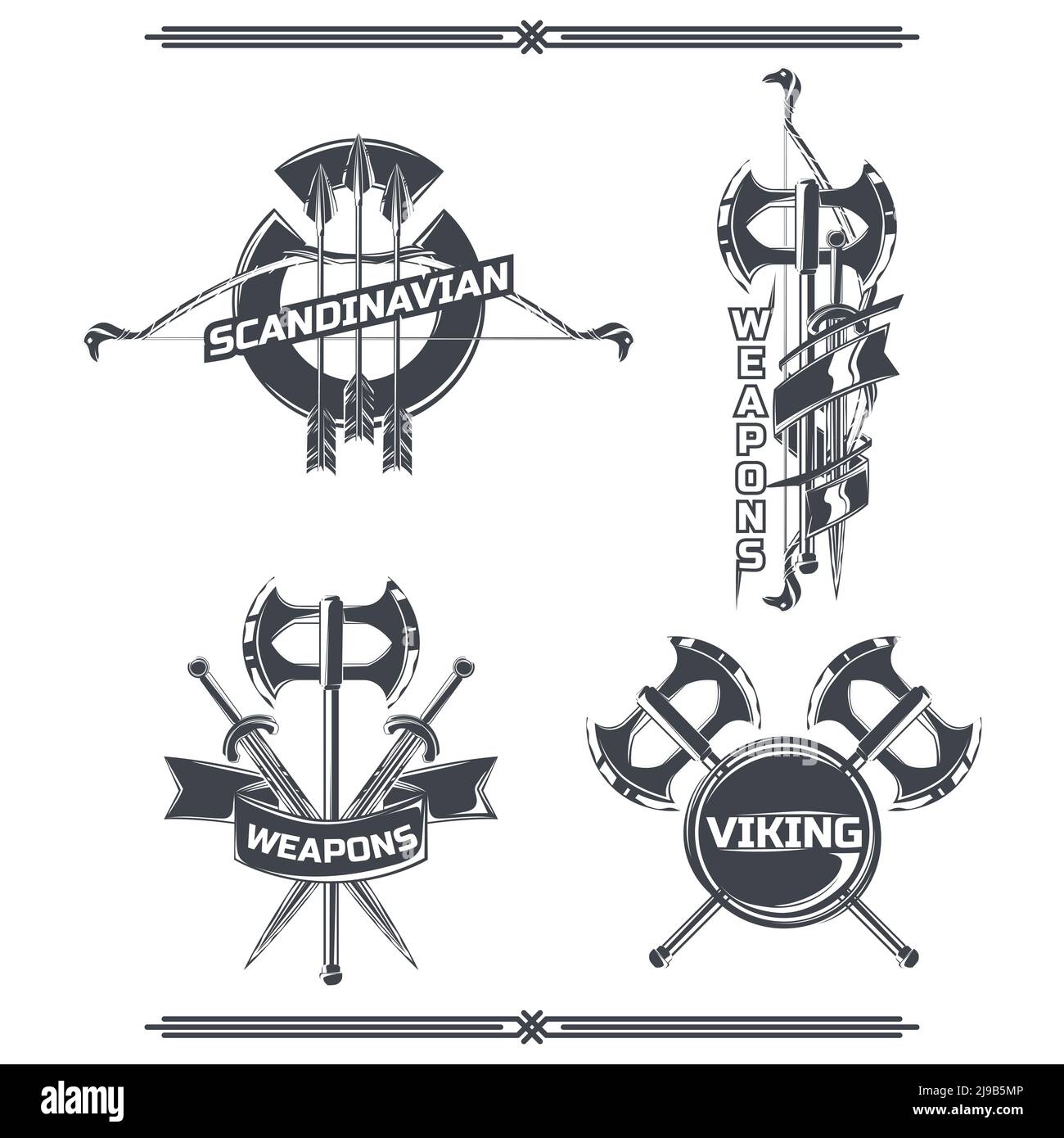 paquete de iconos de vector de accesorios vikingos 16760494 Vector