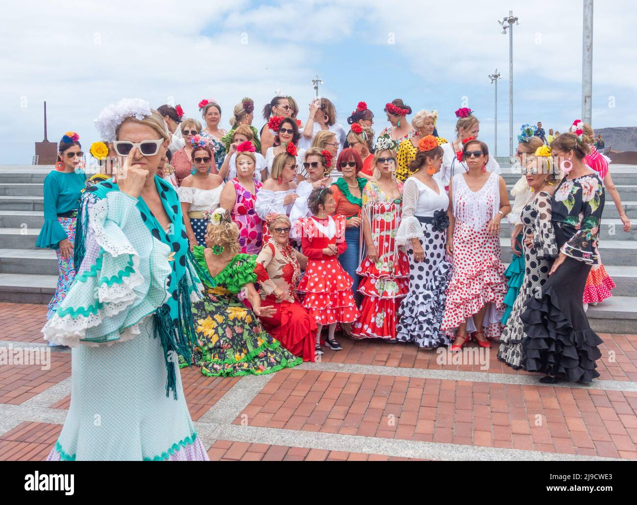 Las Palmas, Gran Canaria, Islas Canarias, España. 22nd de mayo de 2022. No  falta de color en Sevilla/Andalucía temática Fin de semana de flamenco  Feria de Abril en Las Palmas en Gran