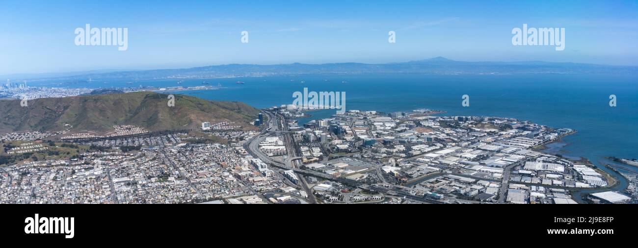 Vista aérea del sur de la ciudad de San Francisco, California, Estados Unidos. Foto de stock