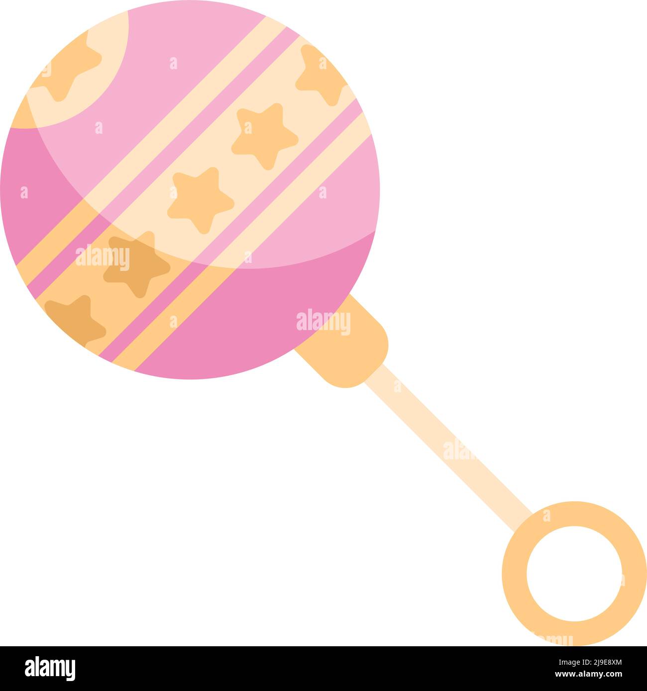 icono aislado de maracas de bebé rosa Imagen Vector de stock - Alamy