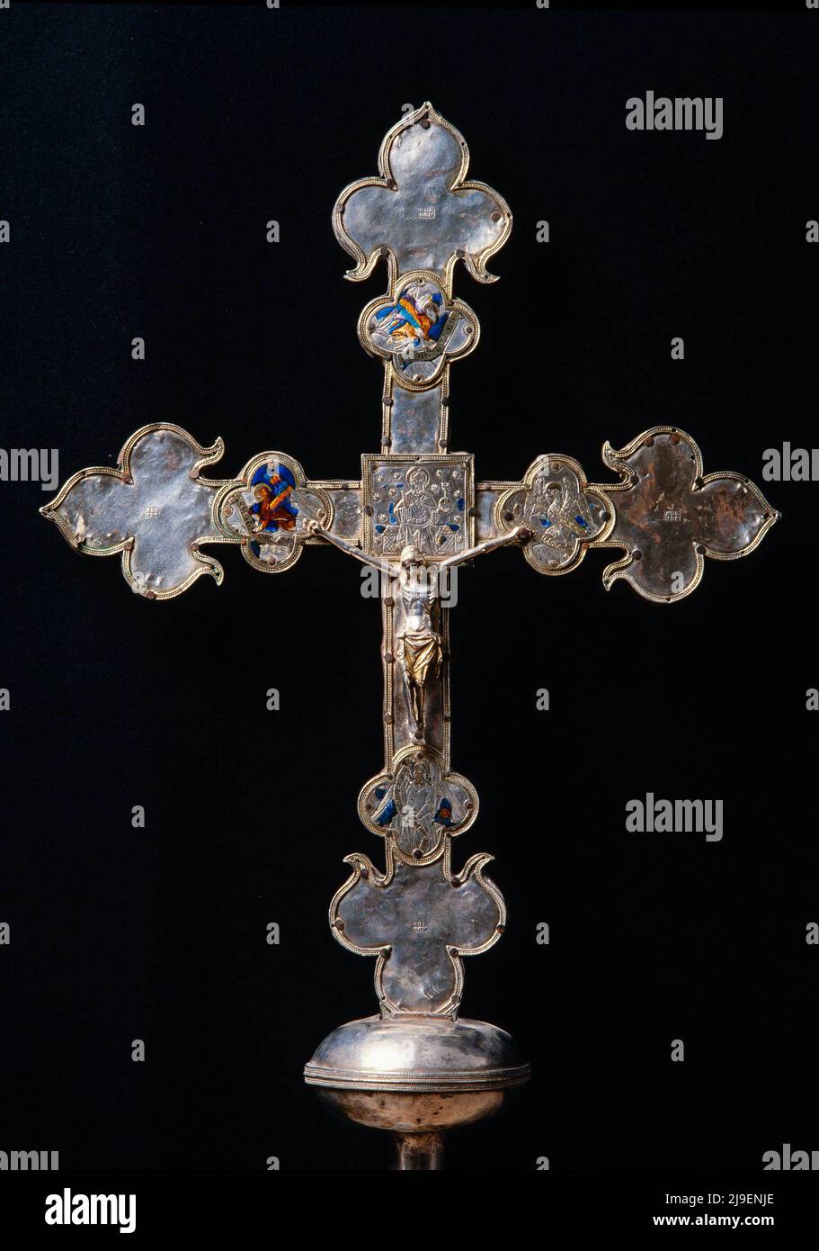 Cruz Proceso de Xert, siglo XIV, Iglesia Parroquial. Foto de stock