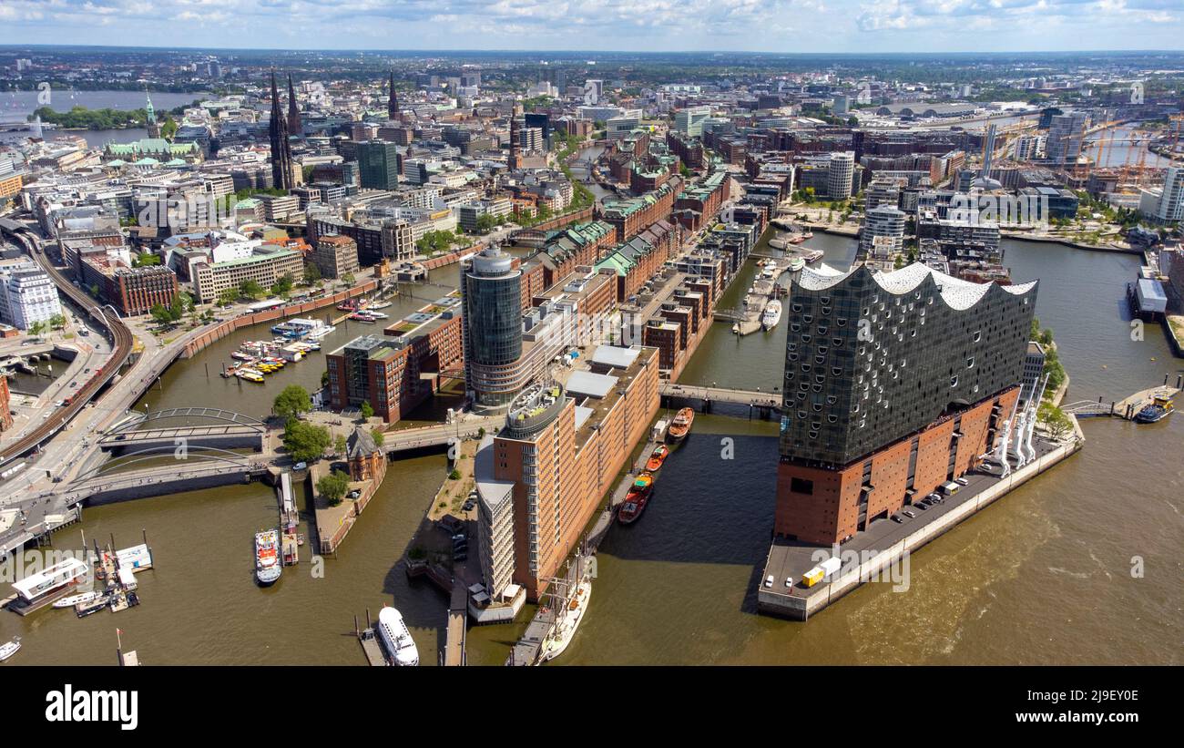 Elbphilharmonie Hamburg, Concert Hall, Speicherstadt, Hambuerg, Alemania Foto de stock