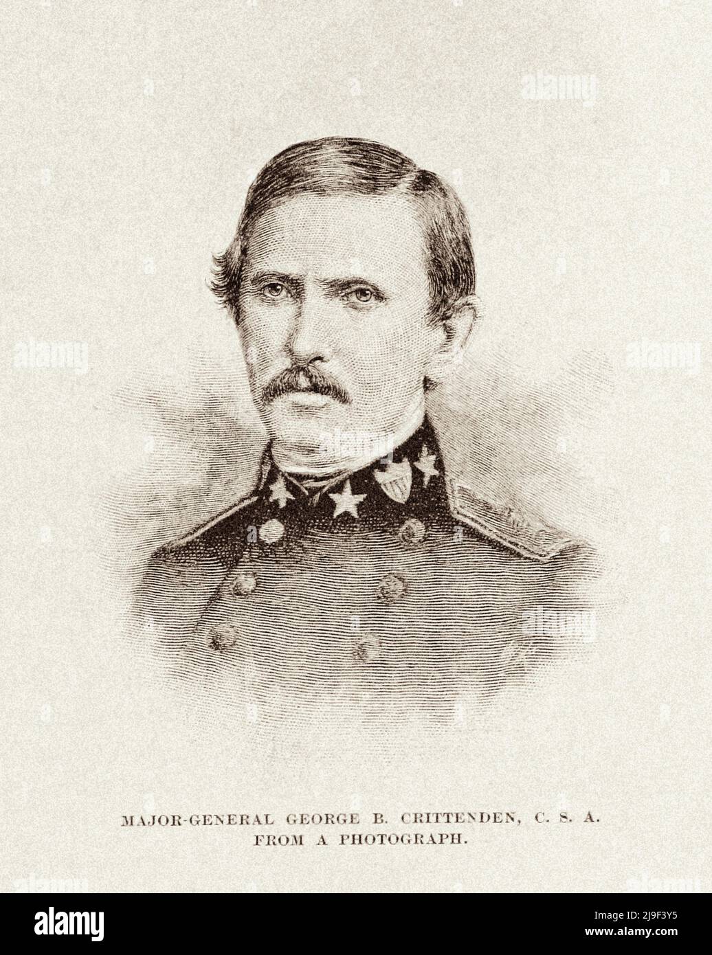 Líderes de la Guerra Civil Americana. El General de División Confederado George Bibb Crittenden. Foto de stock