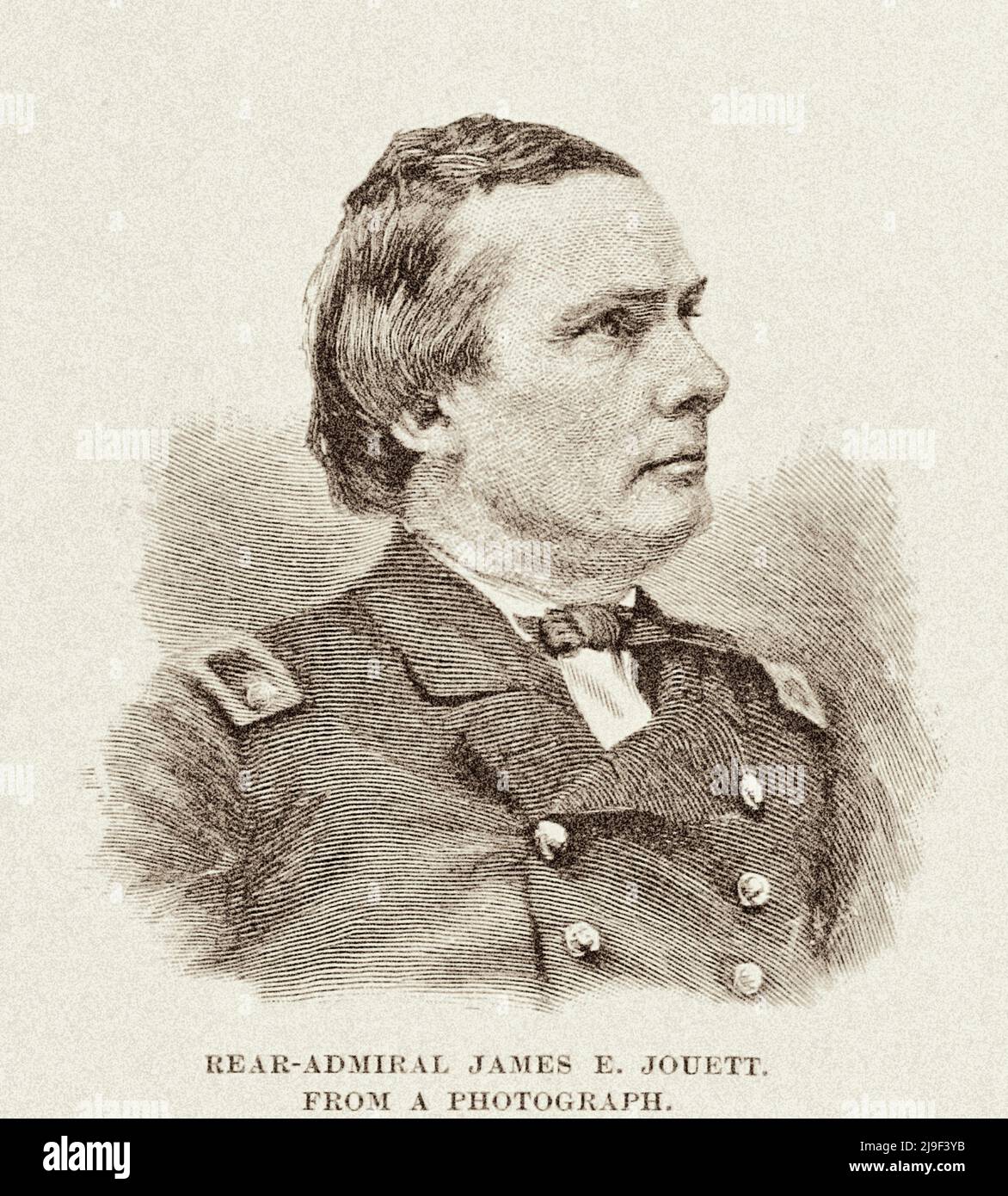 Guerra México-Americana. Retrato de James Edward Jouett. Guerra Civil Americana: Almirante de la Marina de los Estados Unidos. Foto de stock